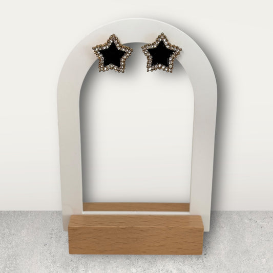 Pendientes pequeños con cristales de estrella para mujer