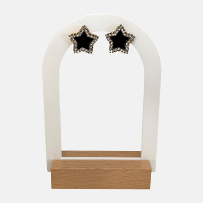 Pendientes pequeños con cristales de estrella para mujer