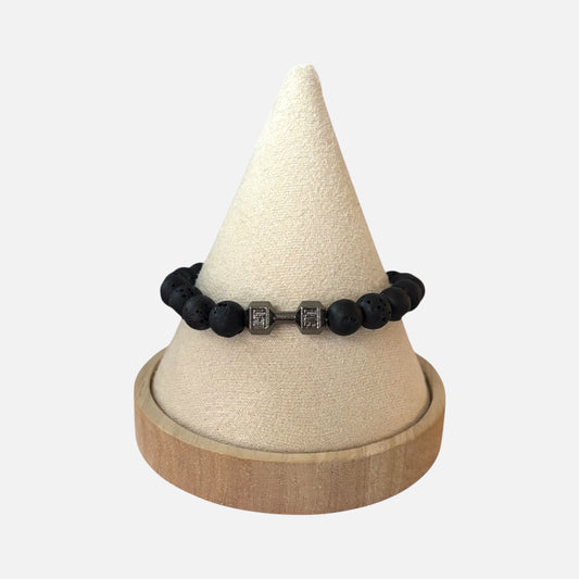Pulsera de piedra de mancuerna natural para hombre