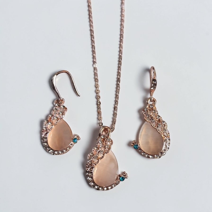Elegante conjunto de diamantes de imitación con forma de gota de agua