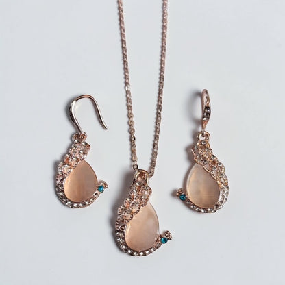 Elegante conjunto de diamantes de imitación con forma de gota de agua