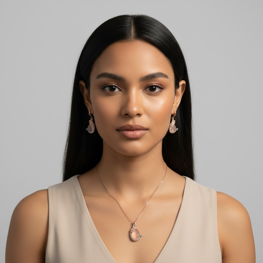 Elegante conjunto de diamantes de imitación con forma de gota de agua