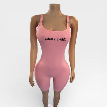 Sleeveless Pink Short Romper