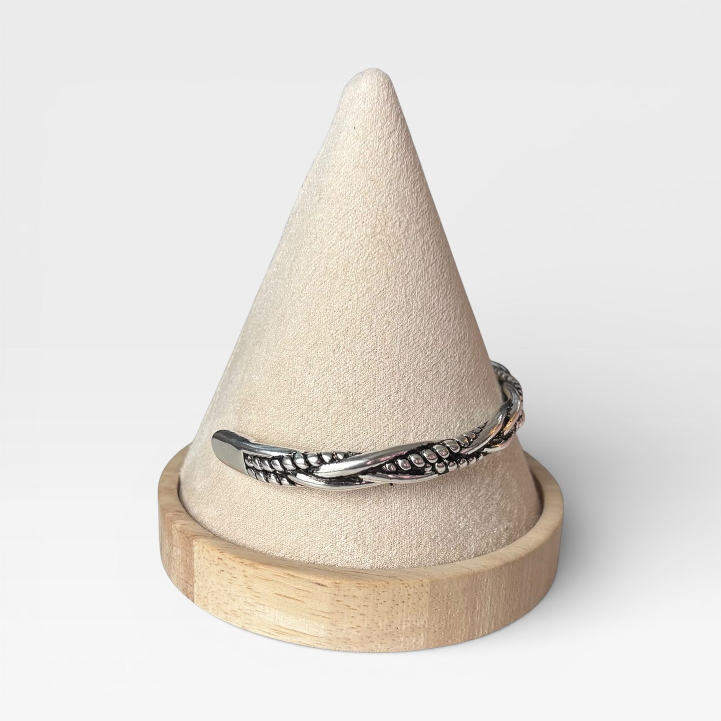 Twisted Open Bangle Men Bracelet