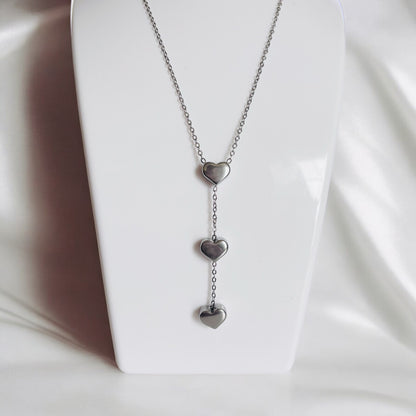 3 Heart Stainless Steel Necklace