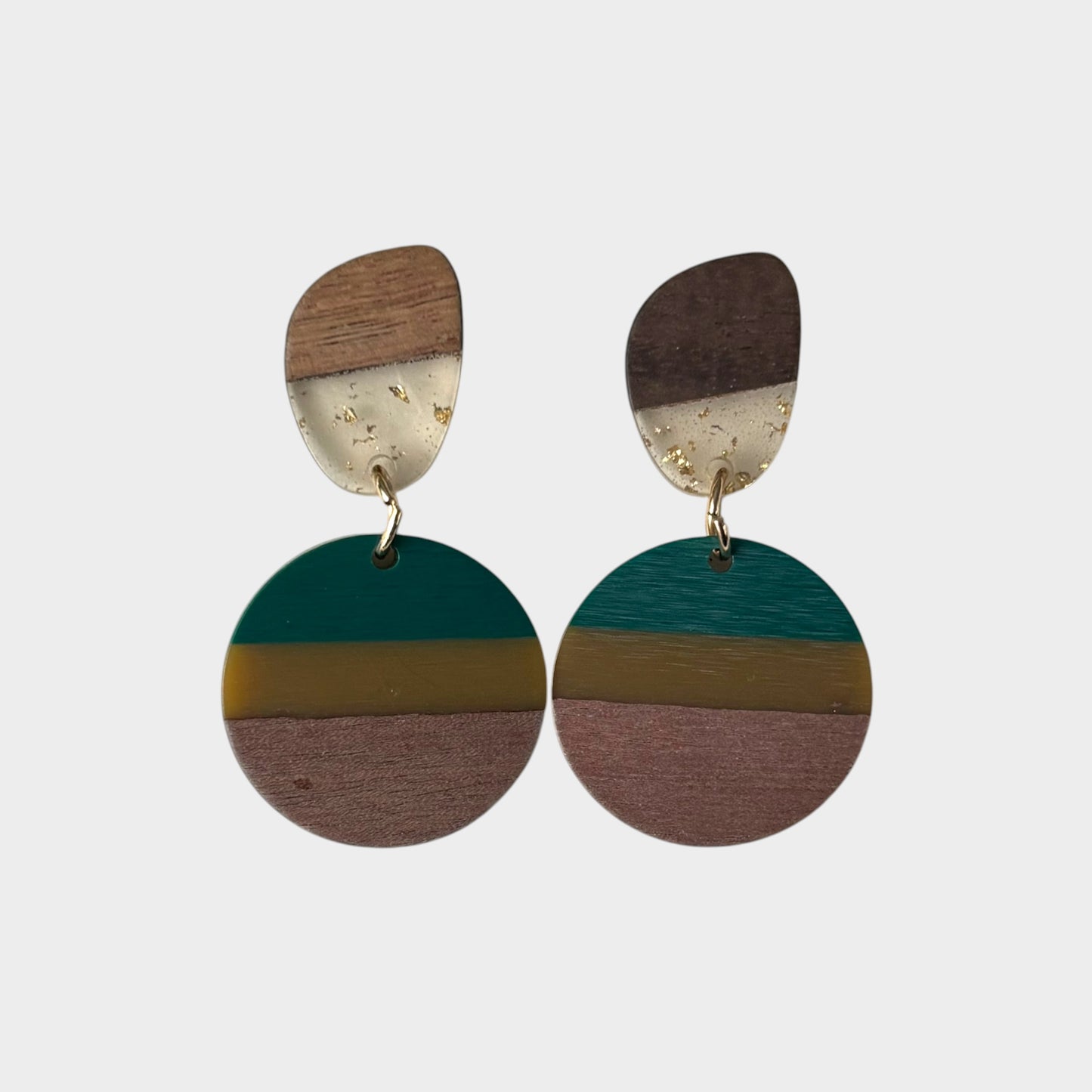 Earth Tone Geometric Drop Earrings