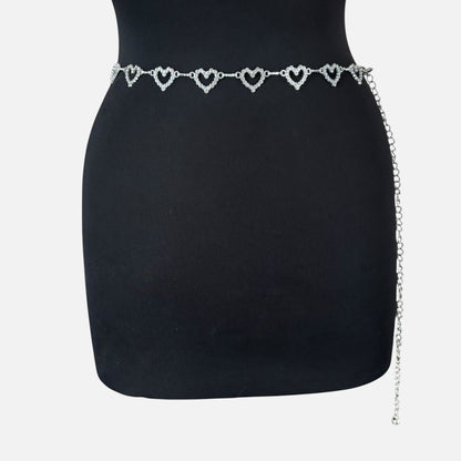 Silver Heart Link Waist Chain