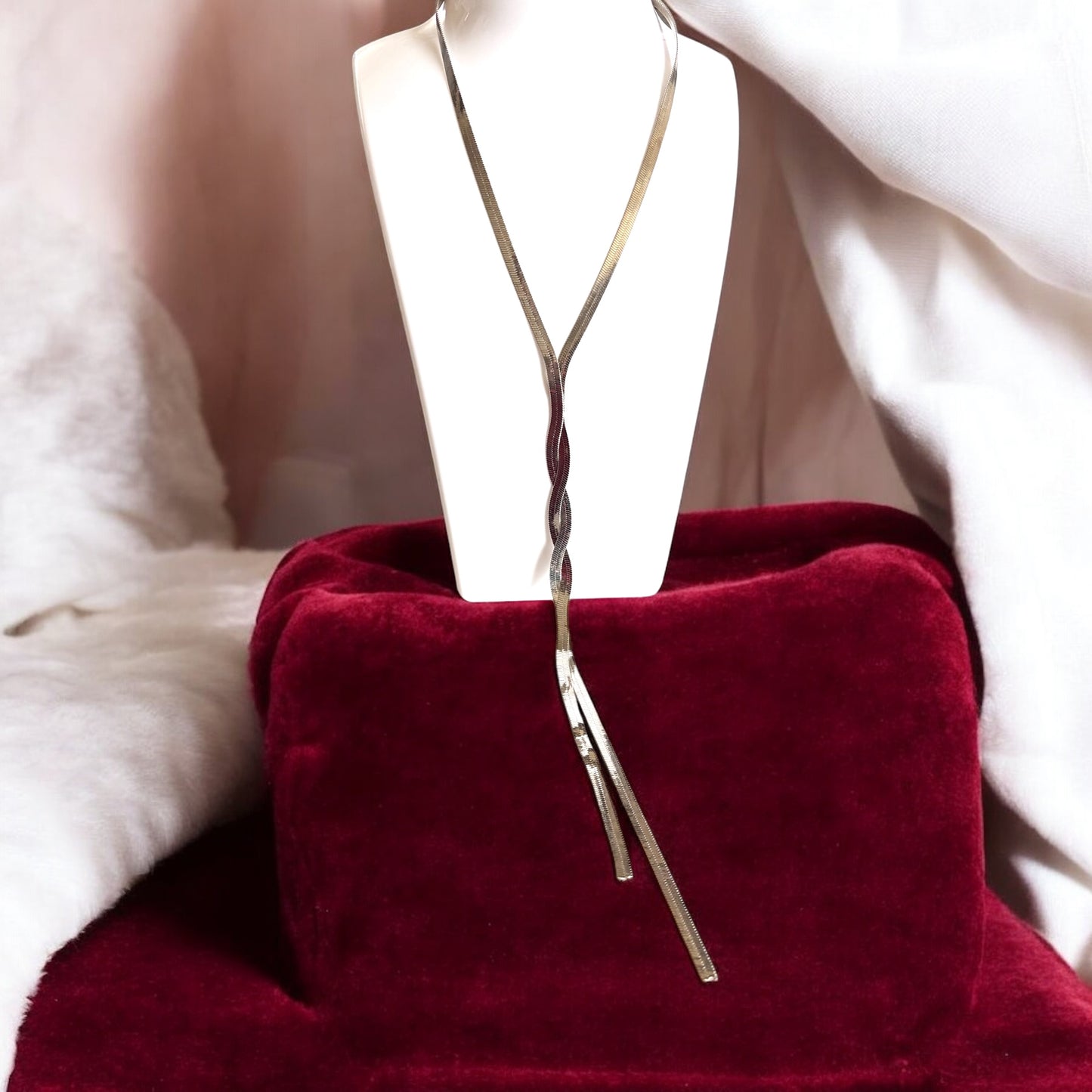 Flat Snake Long Chain Necklace