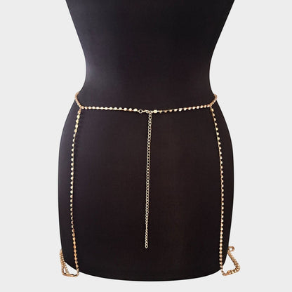 Crystal Gold Thigh Leg Body Chain