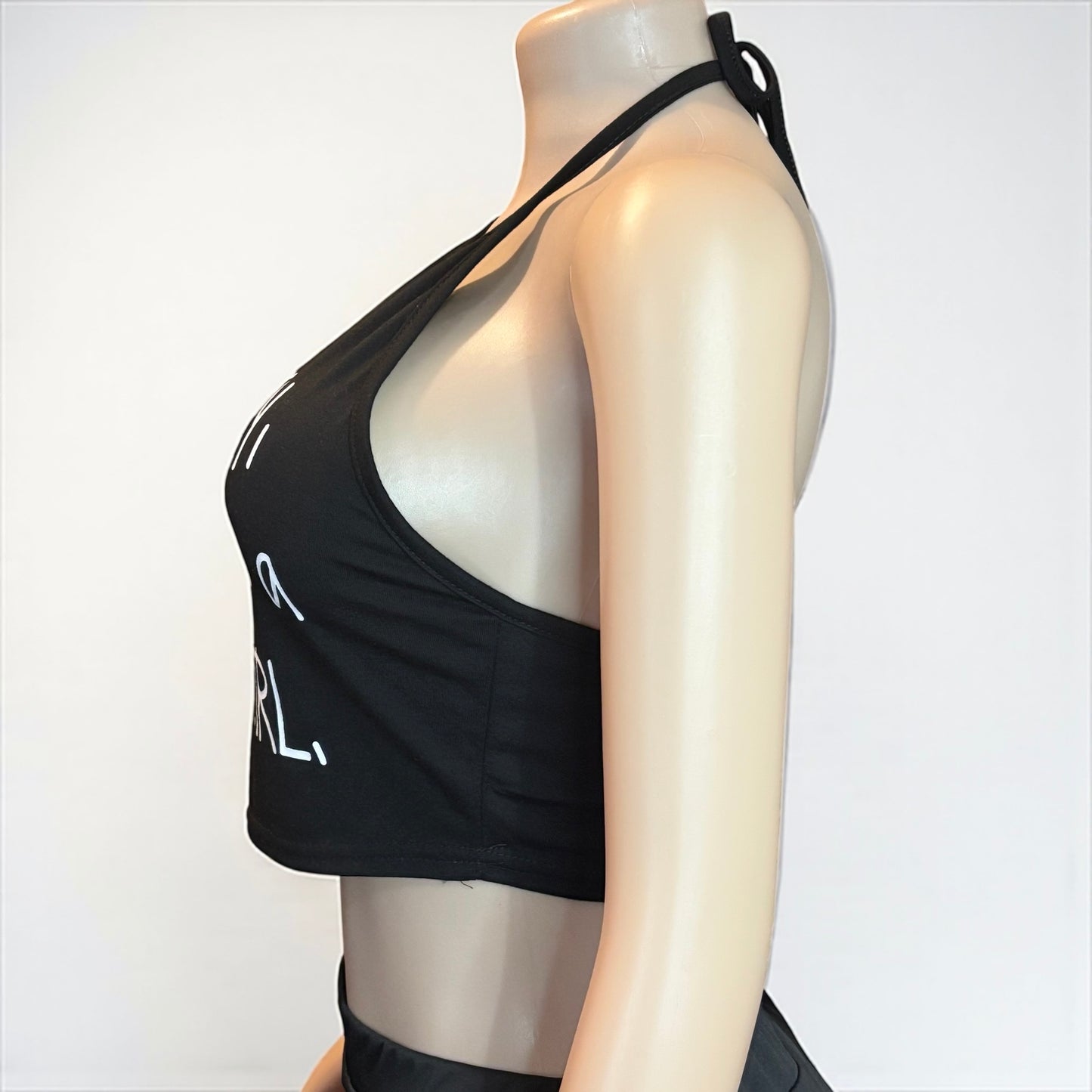 Bad Girl Black Sleeveless Crop Top