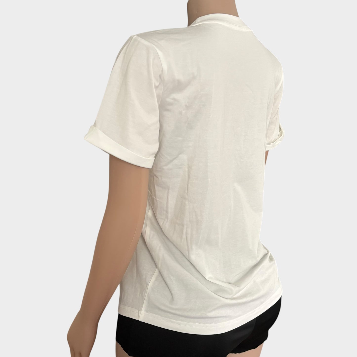 Camiseta con estampado de labios y cuello redondo hecha en Estados Unidos