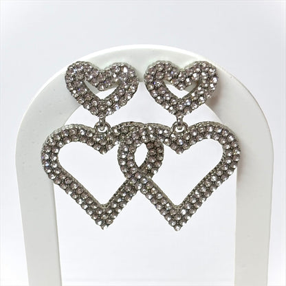 Crystal Double Heart Women Earrings