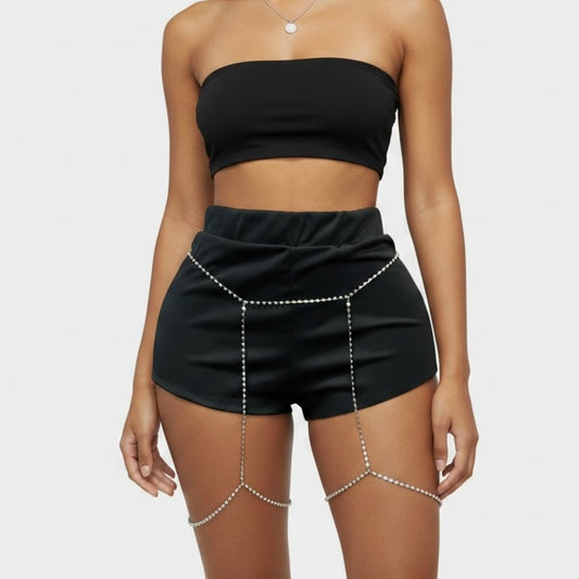 Crystal Silver Thigh Leg Body Chain