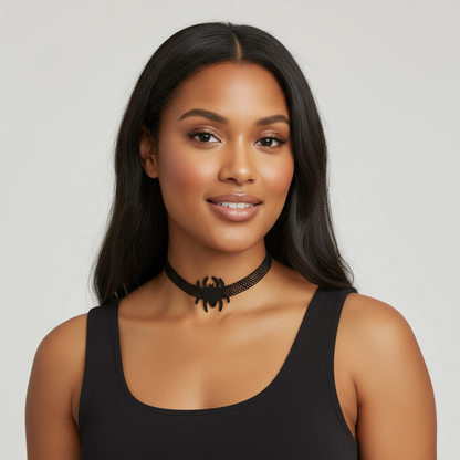 Gothic Spider Cloth Stretchable Choker
