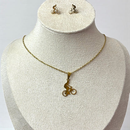 Classic Style Sports Bicycle Jewelry Set