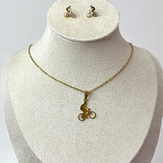 Classic Style Sports Bicycle Jewelry Set