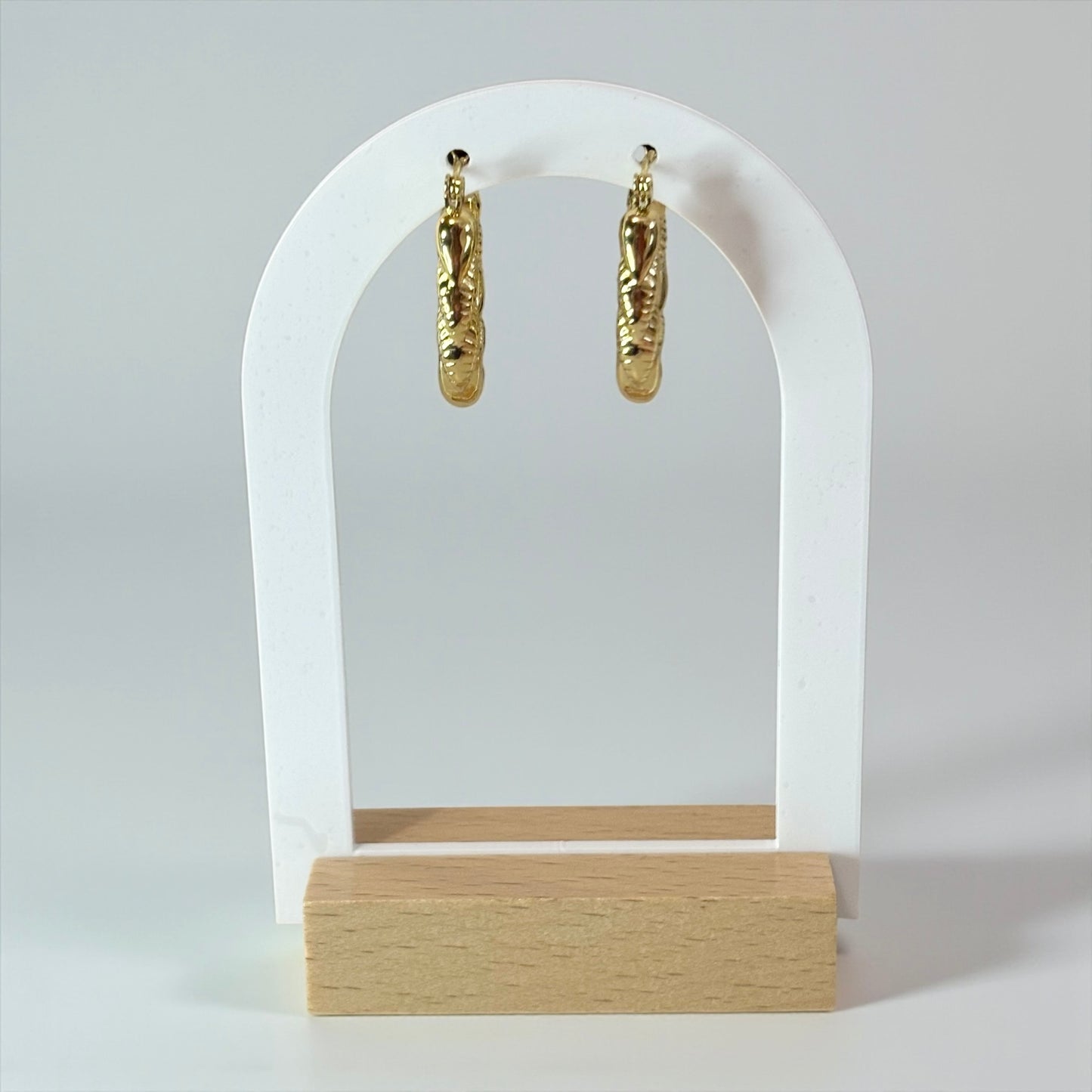 Gold Twisted Chunky Hoop Earring