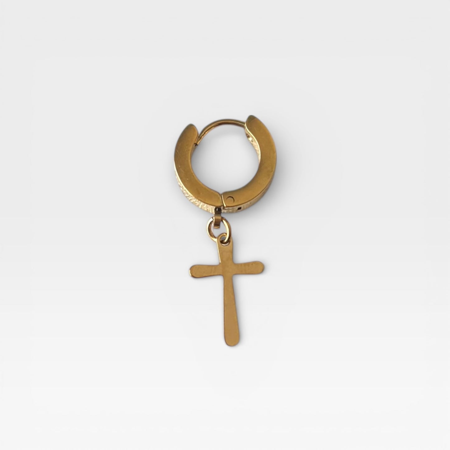 Gold Titanium Steel Dangle 1 Piece Earring