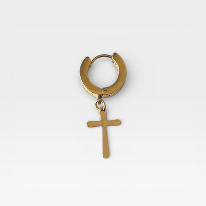 Gold Titanium Steel Dangle 1 Piece Earring