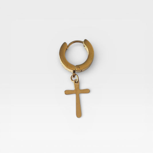 Gold Titanium Steel Dangle 1 Piece Earring