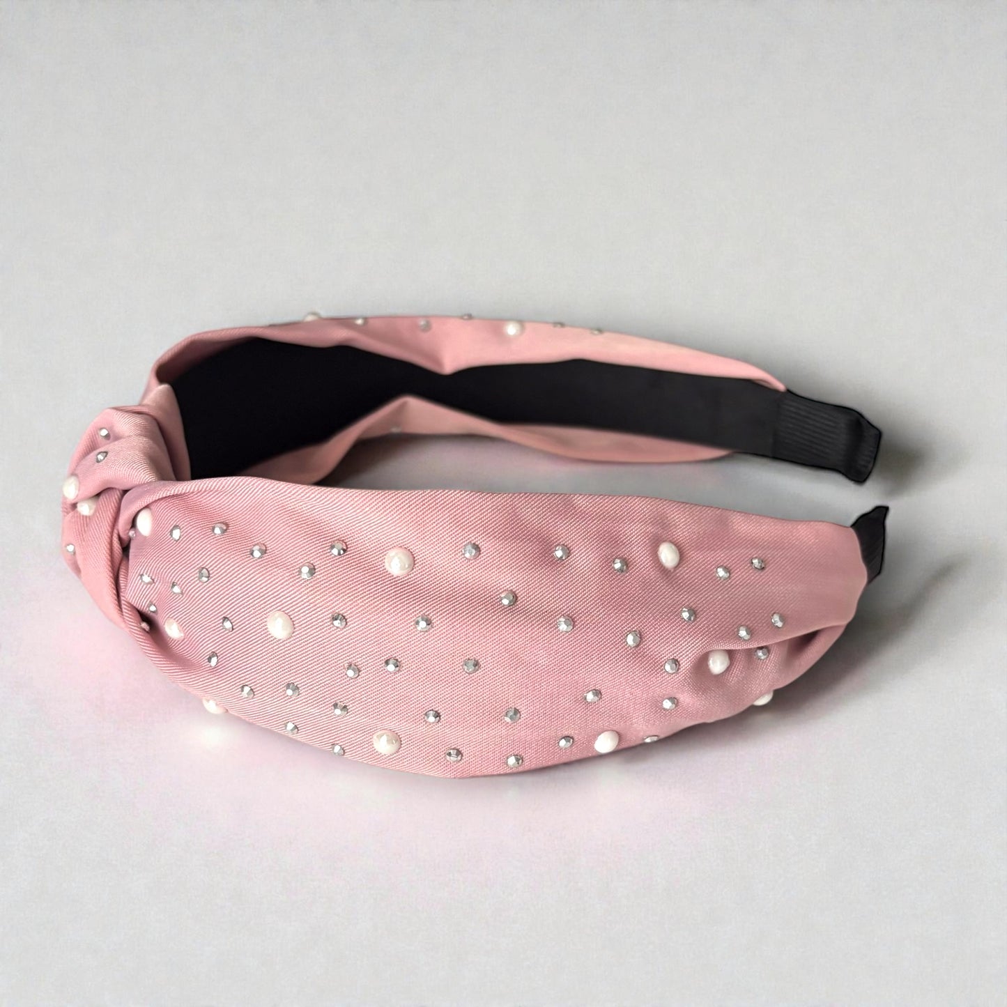 Diadema con perlas brillantes y diamantes de imitación