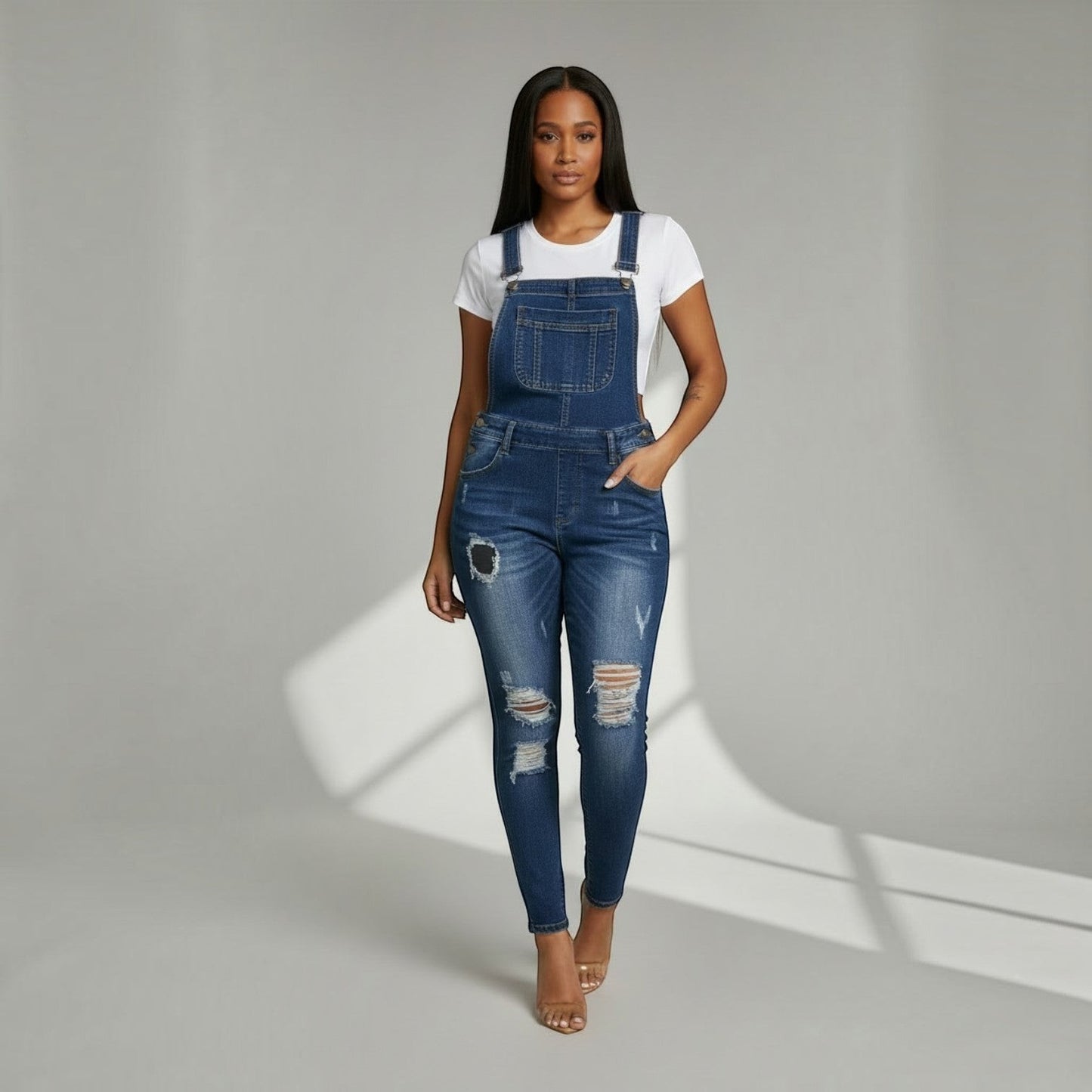 Adjustable Shoulder Straps Denim Overall