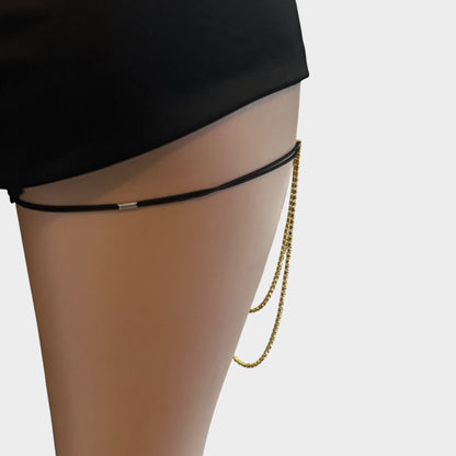 Crystal Rhinestone Thigh Gold Chain