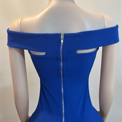 Off shoulder Women Royal Blue Dress