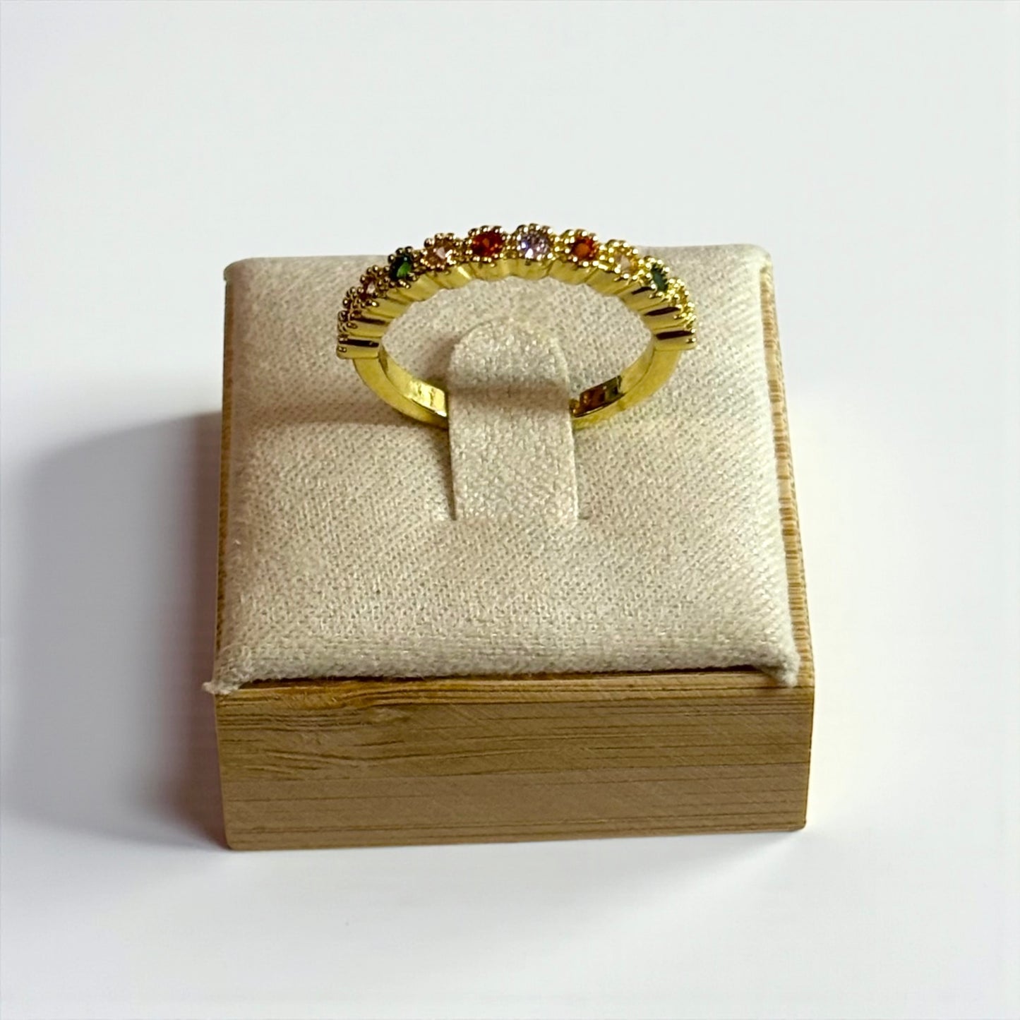 Colorful Adjustable Gold Ring