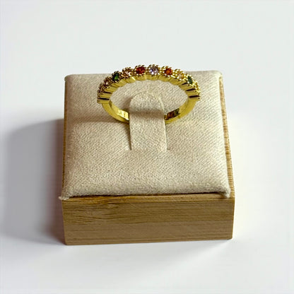Colorful Adjustable Gold Ring