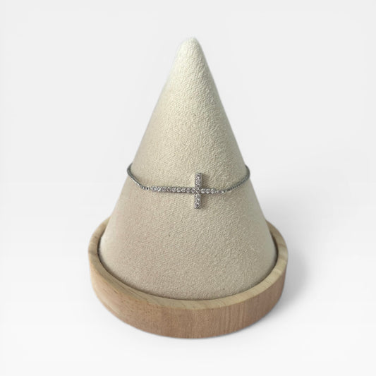 Luxury Sterling Silver Cross Bracelet