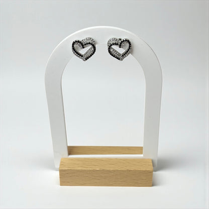 925 Sterling Silver Heart Stud Earring