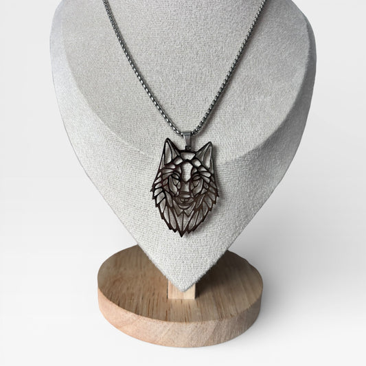 Titanium Steel Wolf Pendant Men Necklace