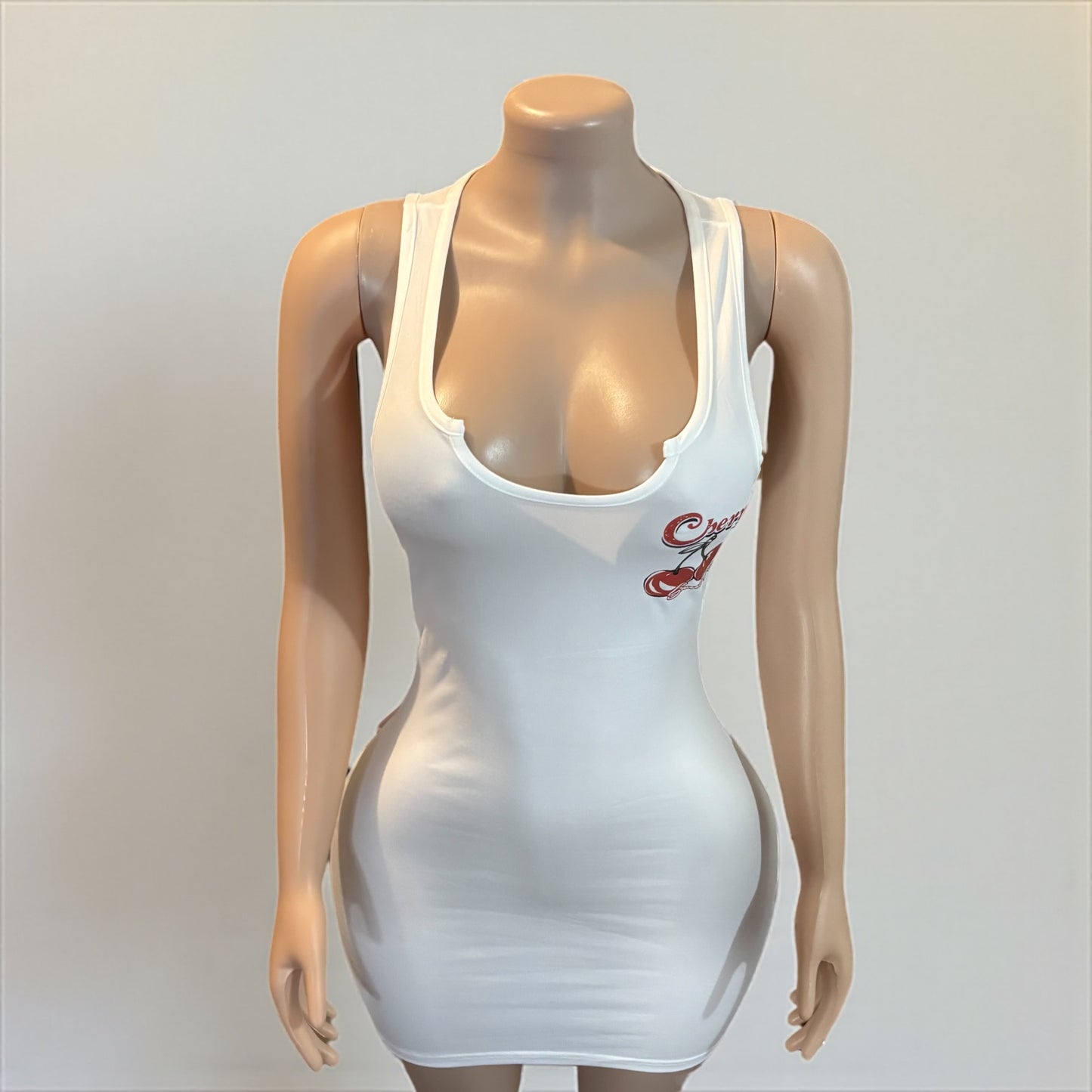 Cherry U Neck Sleeveless Sheath Dress