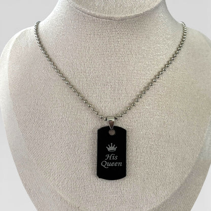 Her King His Queen Matching Couple Necklaces