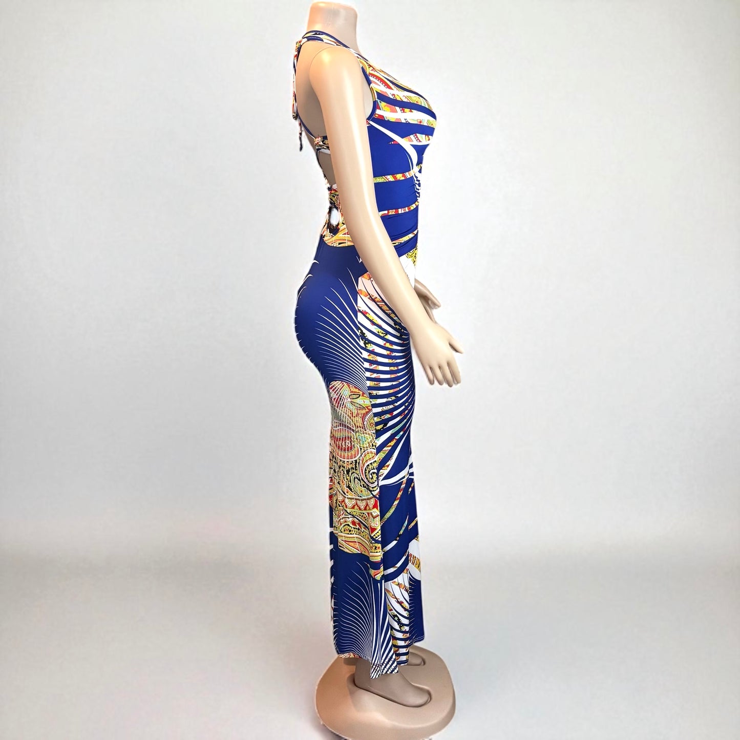 Sleeveless Long V-Neck Maxi Dress