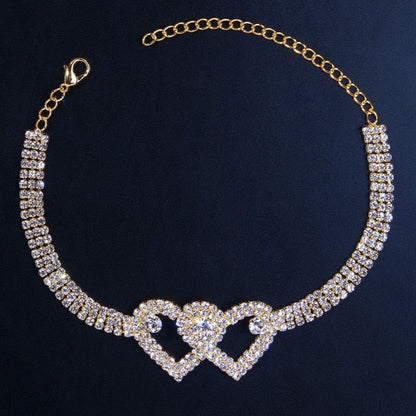 Luxurious Double Heart Anklet Bracelet