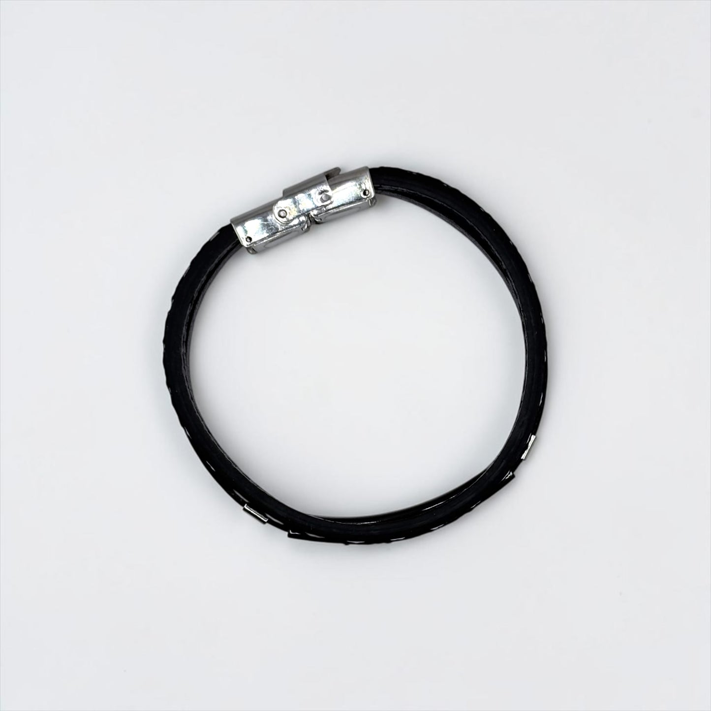 Pulsera de cuero negra para hombre