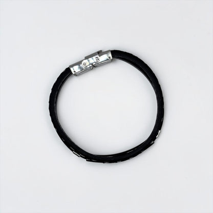 Pulsera de cuero negra para hombre