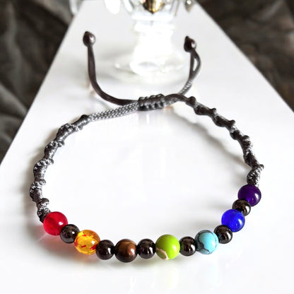 Chakra Beaded Handmade Multicolors Rope Braided Bracelet