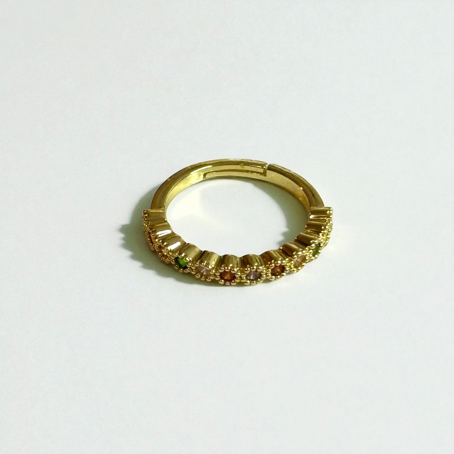 Colorful Adjustable Gold Ring