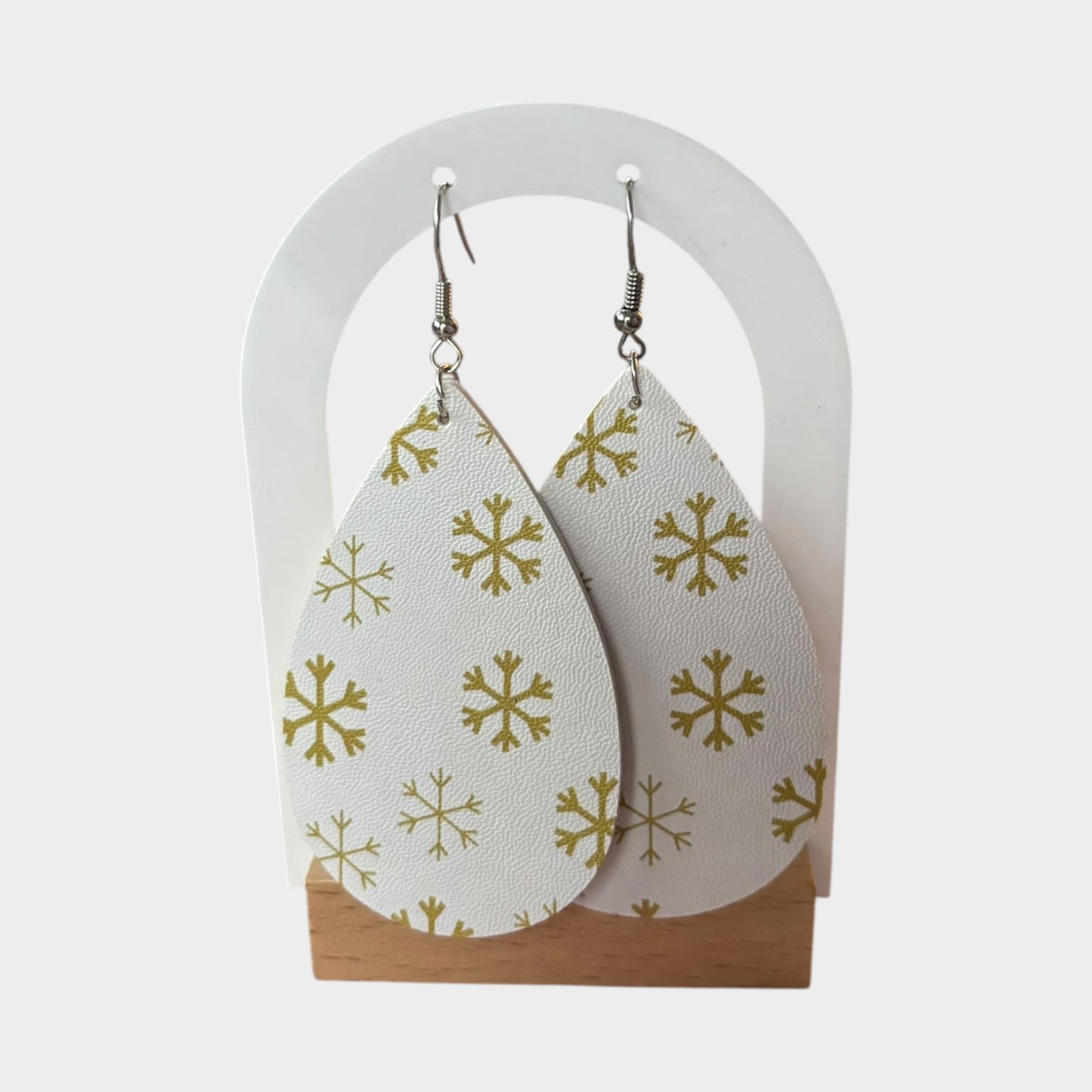 White Snowflakes Drop Earring