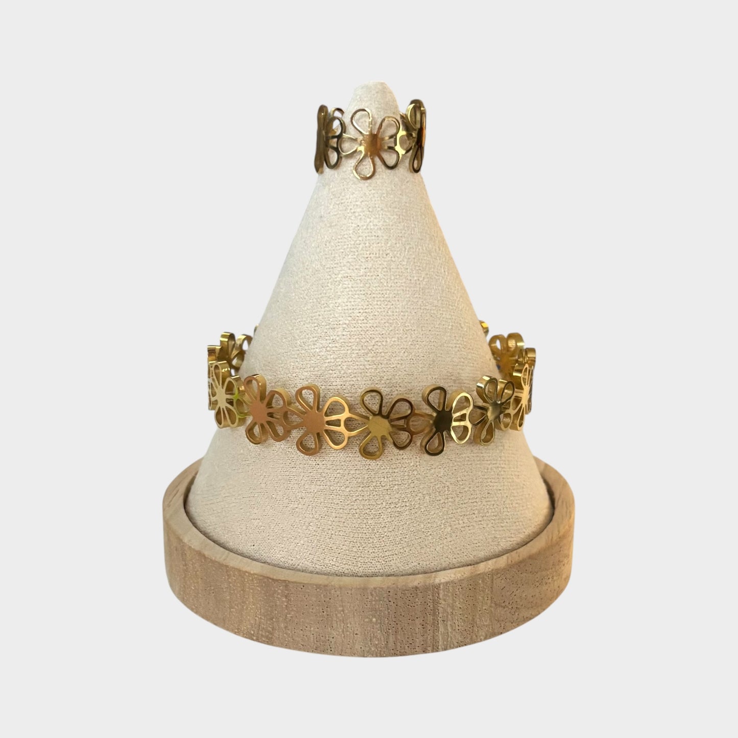 Floral Bracelet Ring Gold Set