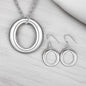 Conjunto original de joyas redondas de plata