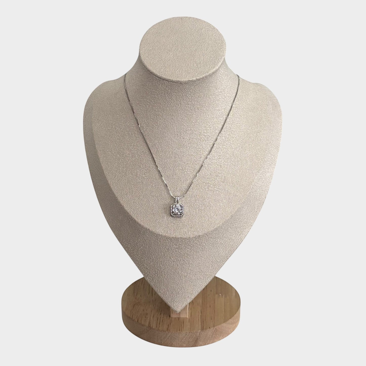 Elegant Square Silver Pendant Necklace