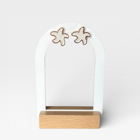 Small White Starfish Stud Earring
