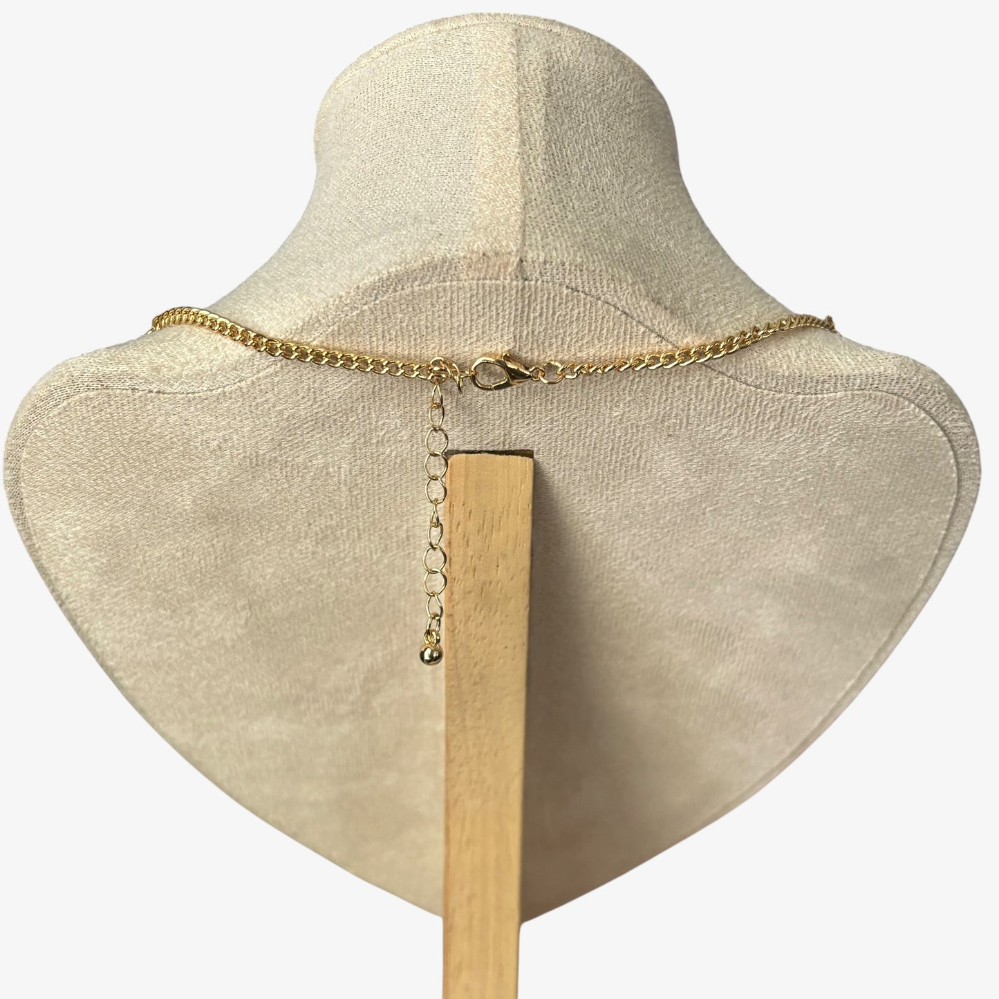 Gold & White Clover Necklace & Stud Earrings Set
