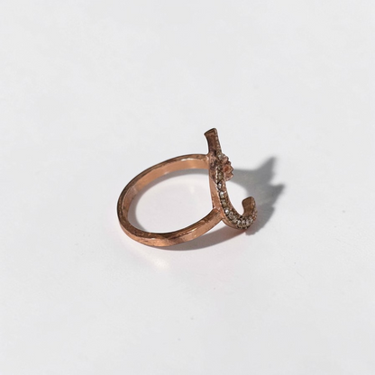 Moon Star Rose Gold Adjustable Ring