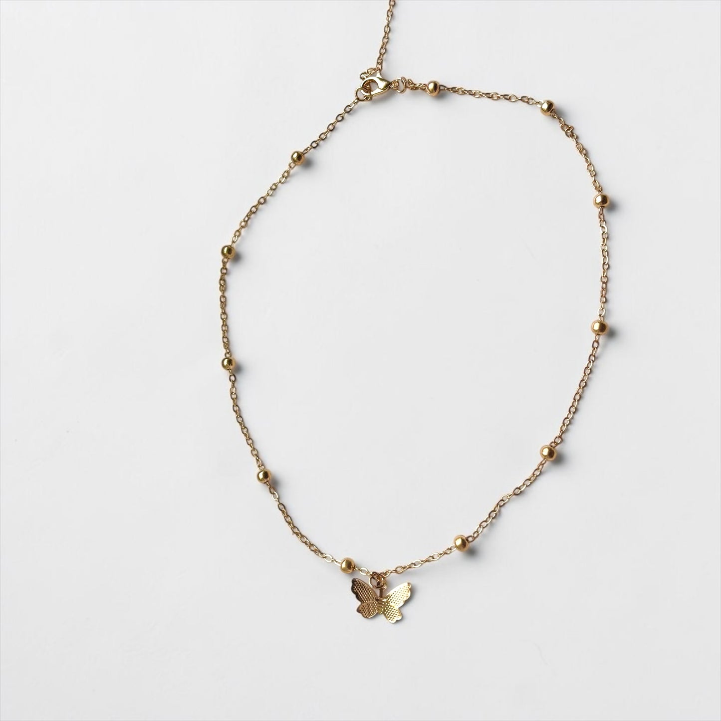 Butterfly Gold Choker W/ Back Chain Tassel