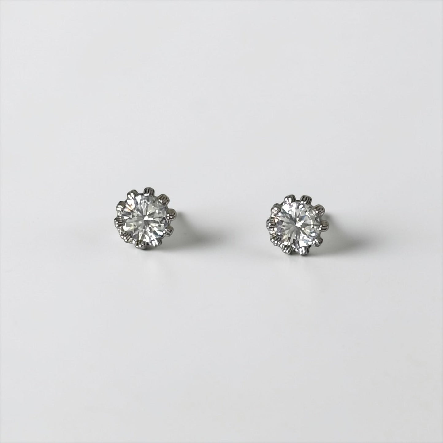 Crown Silver Stud Earrings